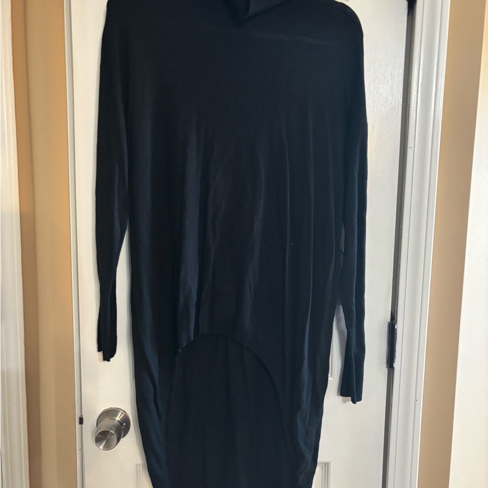 Black Hooded Long Sleeve Dress